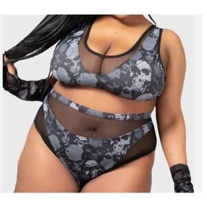 Killstar TOMB LAGOON Bikini Set 4XL Black Skull Gothic Pinup Vampy Rockabilly